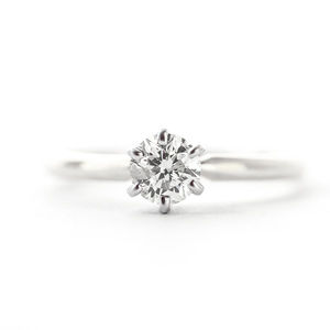 14K. GOLD SOLITAIRE RING WITH 0.40 CT. H-I, SI-2 NATURAL DIAMOND (White Gold)